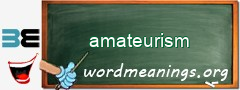 WordMeaning blackboard for amateurism